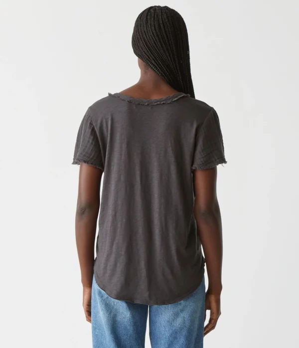 Michael Stars Tate Mixed Fabric Tee- T-Shirts | Supima Cotton T-Shirts