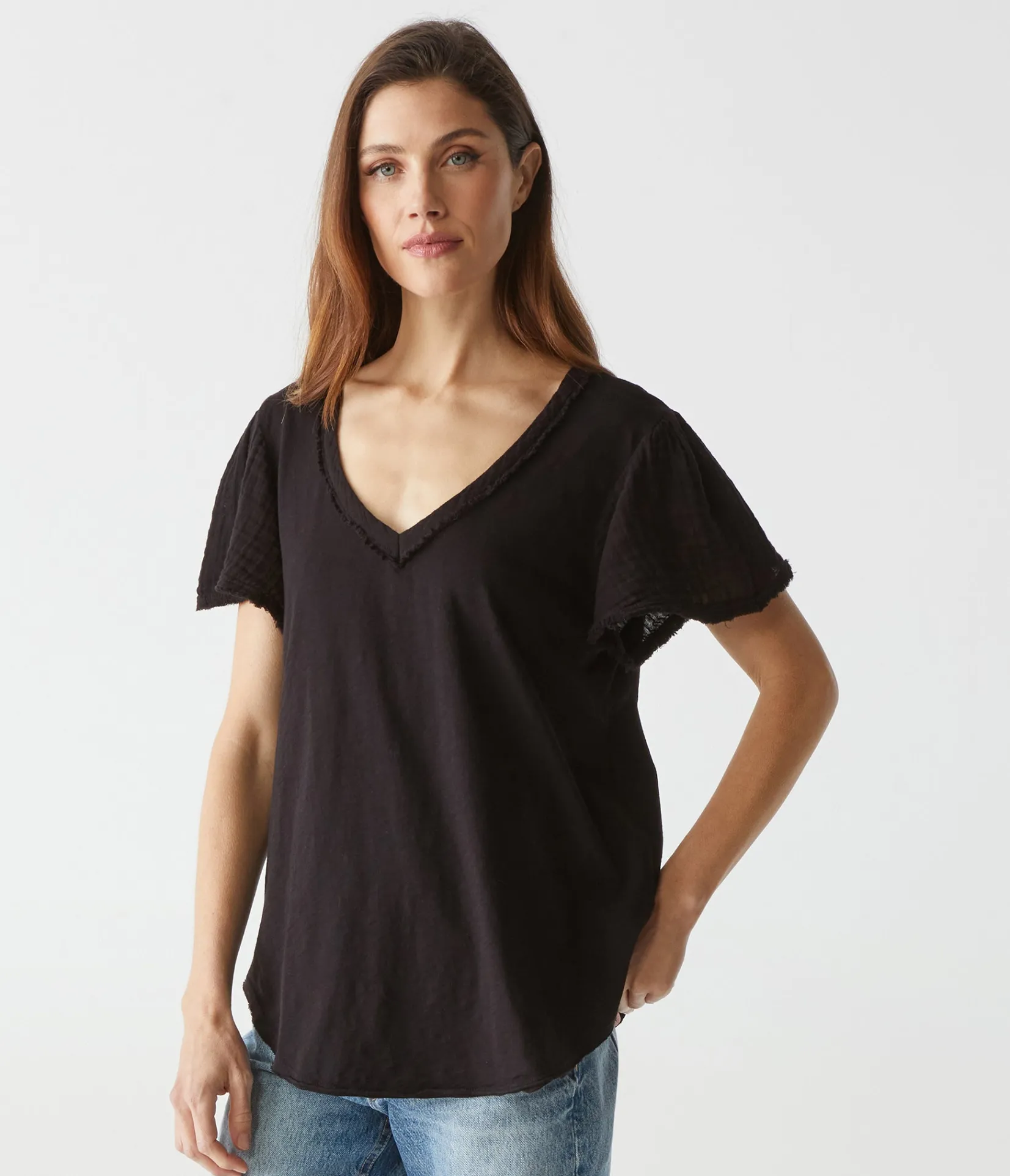 tate_mixed_fabric_tee_6.webp Michael Stars Tate Mixed Fabric Tee- T-Shirts | Supima Cotton T-Shirts