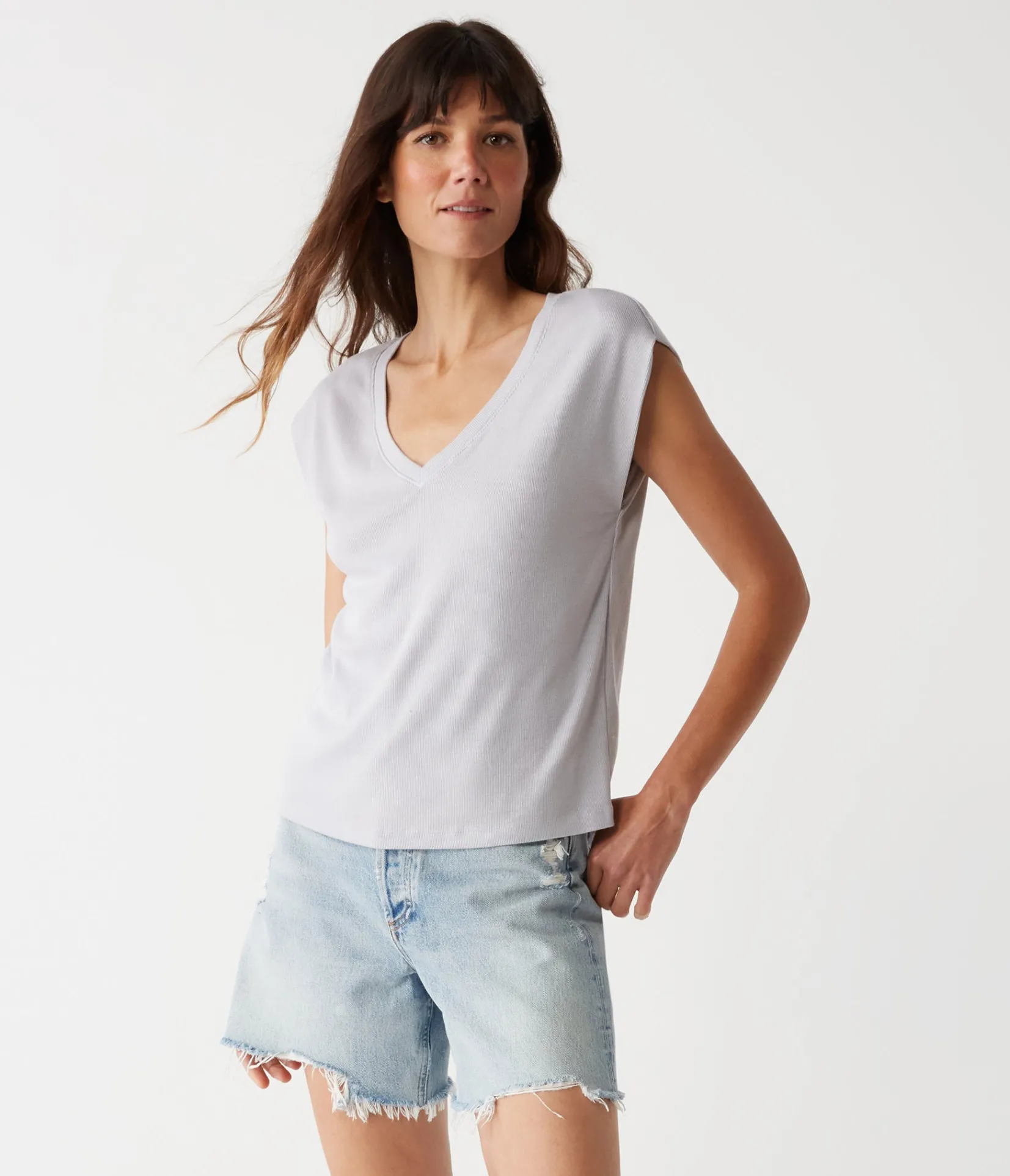 tati_power_shoulder_top_10.webp Michael Stars Tati Power Shoulder Top- T-Shirts | Ultra Rib T-Shirts
