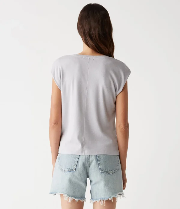 Michael Stars Tati Power Shoulder Top- T-Shirts | Ultra Rib T-Shirts