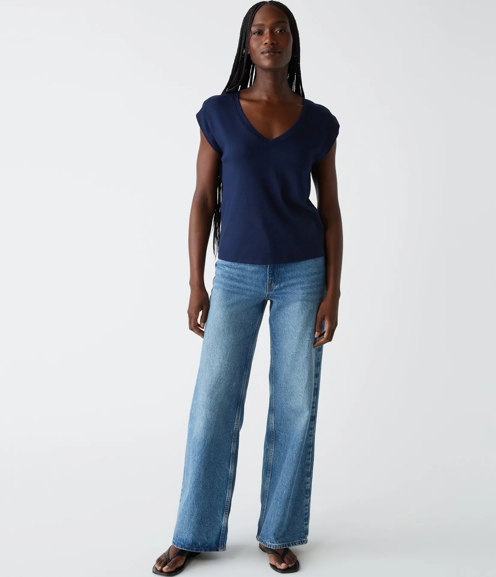 tati_power_shoulder_top_21.webp Michael Stars Tati Power Shoulder Top- T-Shirts | Ultra Rib T-Shirts