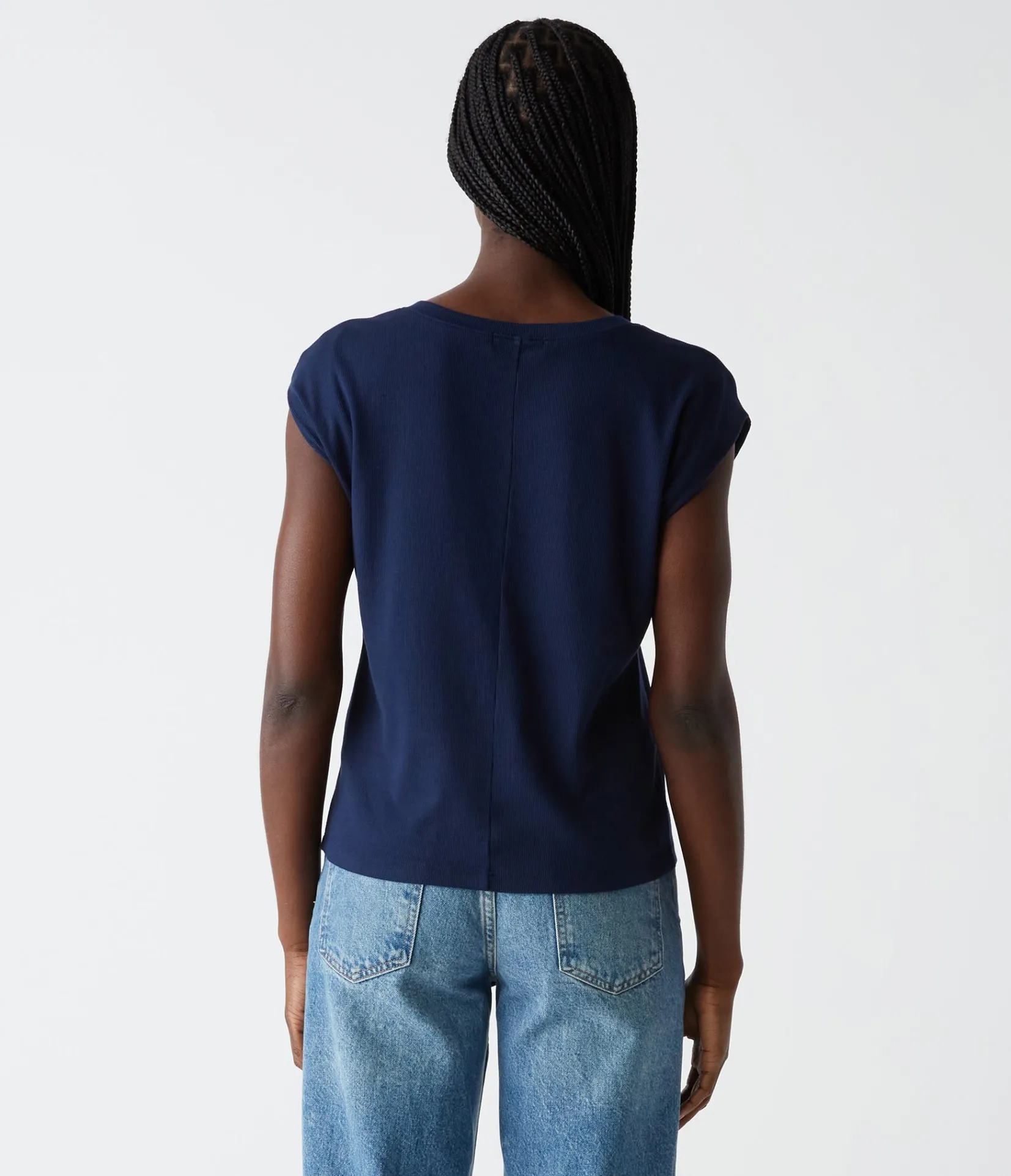 tati_power_shoulder_top_23.webp Michael Stars Tati Power Shoulder Top- T-Shirts | Ultra Rib T-Shirts