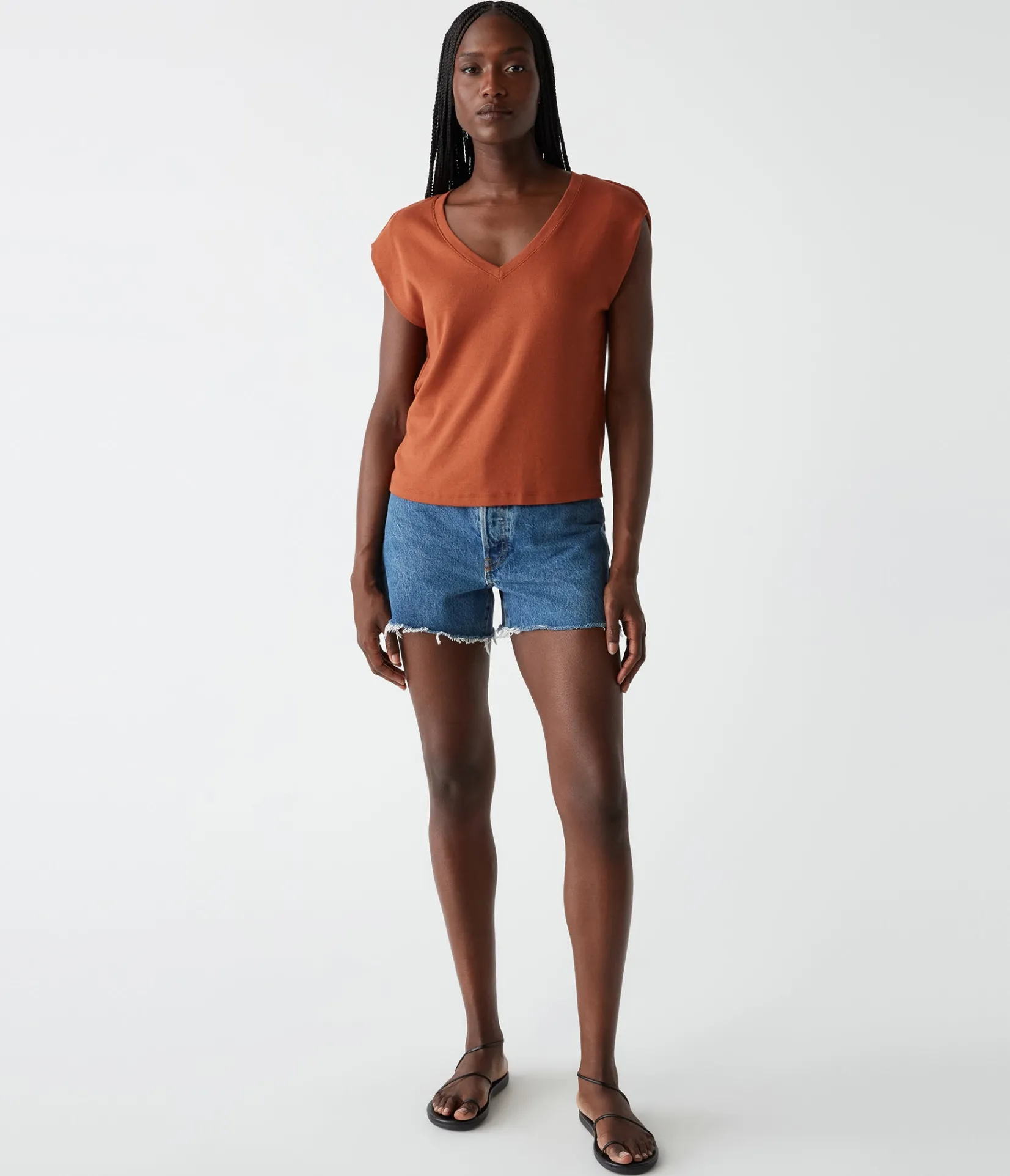 tati_power_shoulder_top_25.webp Michael Stars Tati Power Shoulder Top- T-Shirts | Ultra Rib T-Shirts