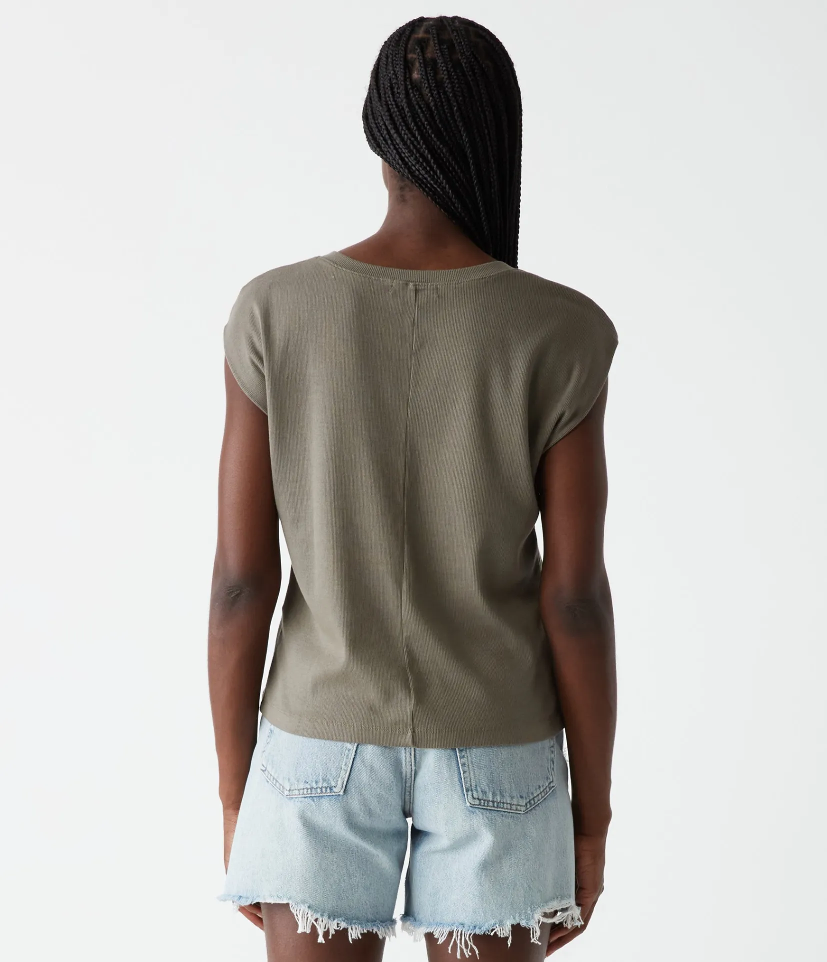 tati_power_shoulder_top_3.webp Michael Stars Tati Power Shoulder Top- T-Shirts | Ultra Rib T-Shirts