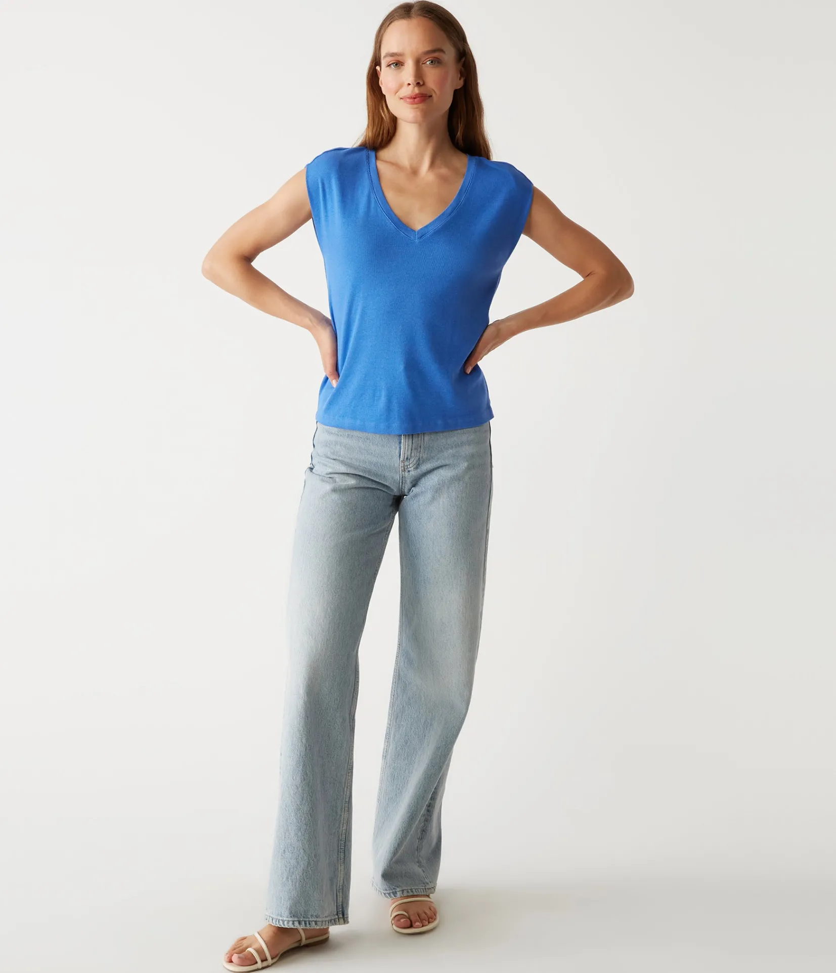 tati_power_shoulder_top_37.webp Michael Stars Tati Power Shoulder Top- T-Shirts | Ultra Rib T-Shirts