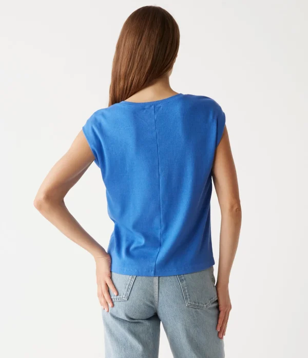 Michael Stars Tati Power Shoulder Top- T-Shirts | Ultra Rib T-Shirts