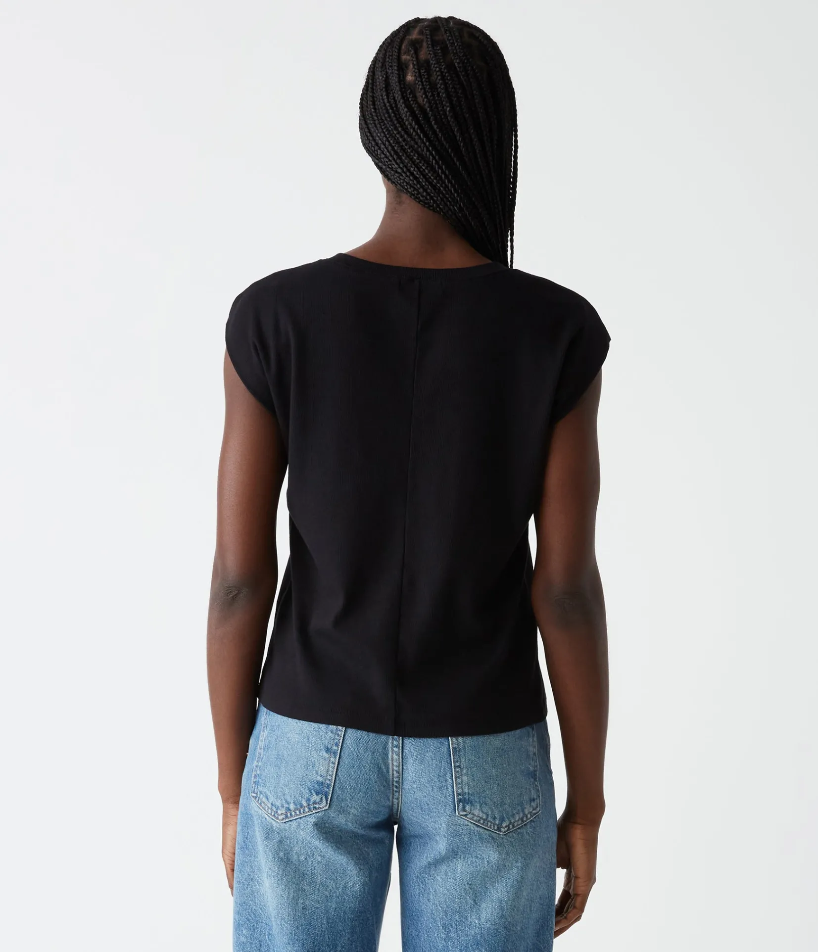tati_power_shoulder_top_7.webp Michael Stars Tati Power Shoulder Top- T-Shirts | Ultra Rib T-Shirts