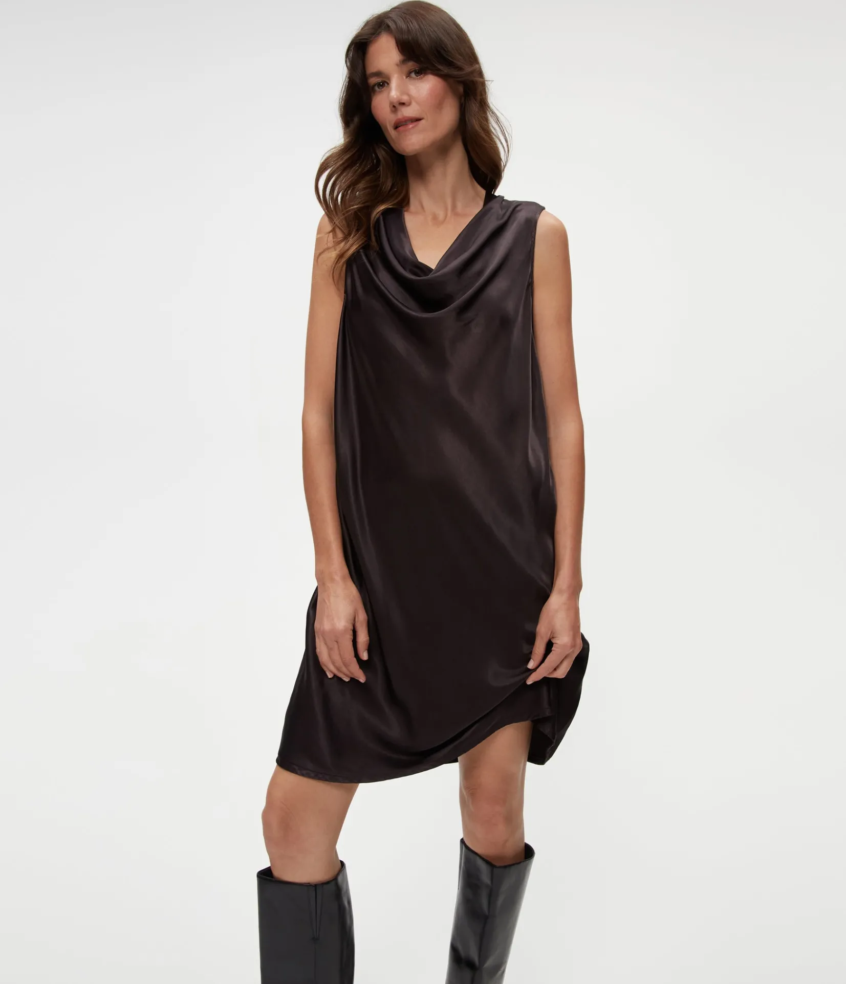 tessa_satin_mini_dress_15.webp Michael Stars Tessa Satin Mini Dress- Dresses
