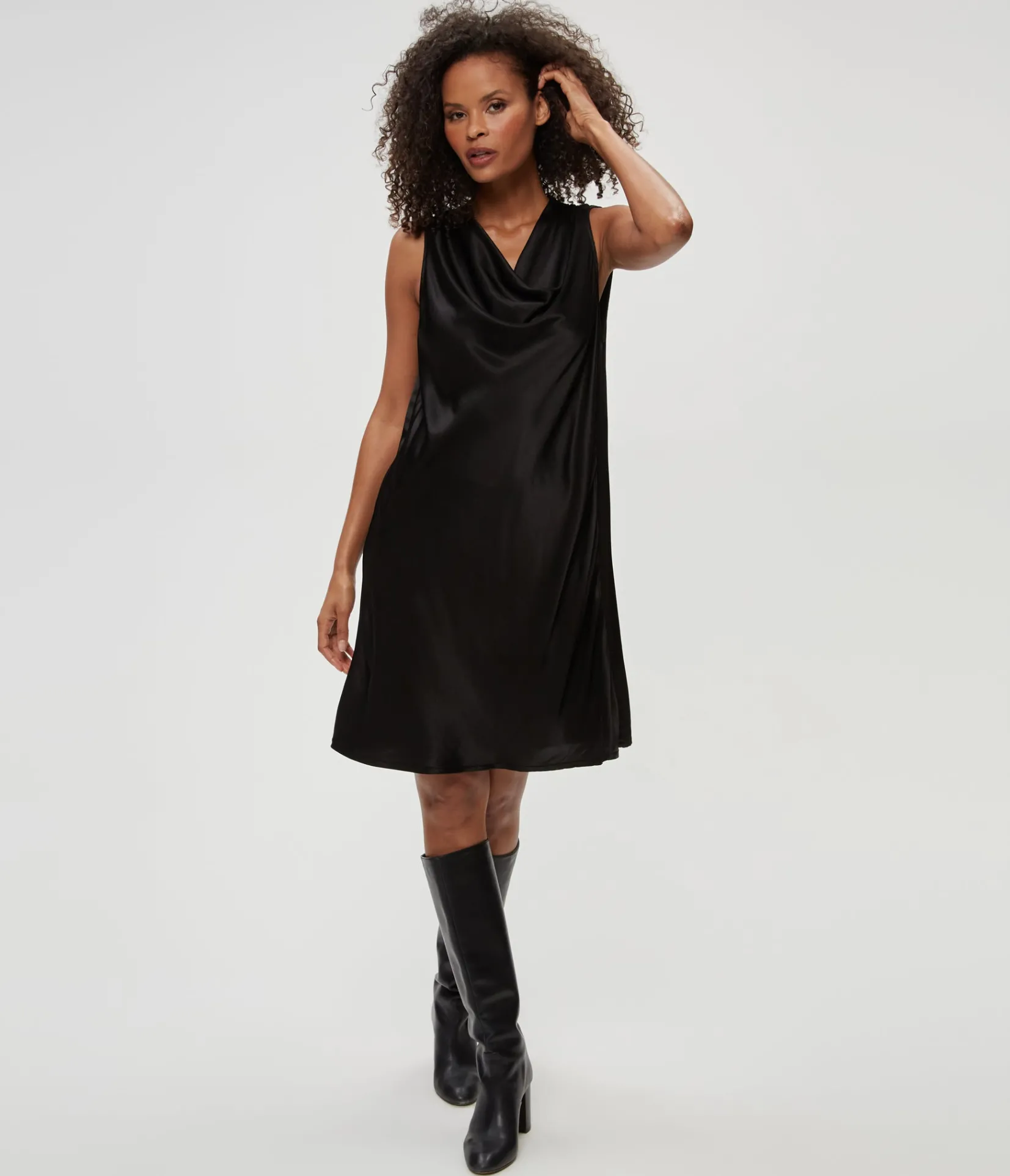 tessa_satin_mini_dress_5.webp Michael Stars Tessa Satin Mini Dress- Dresses