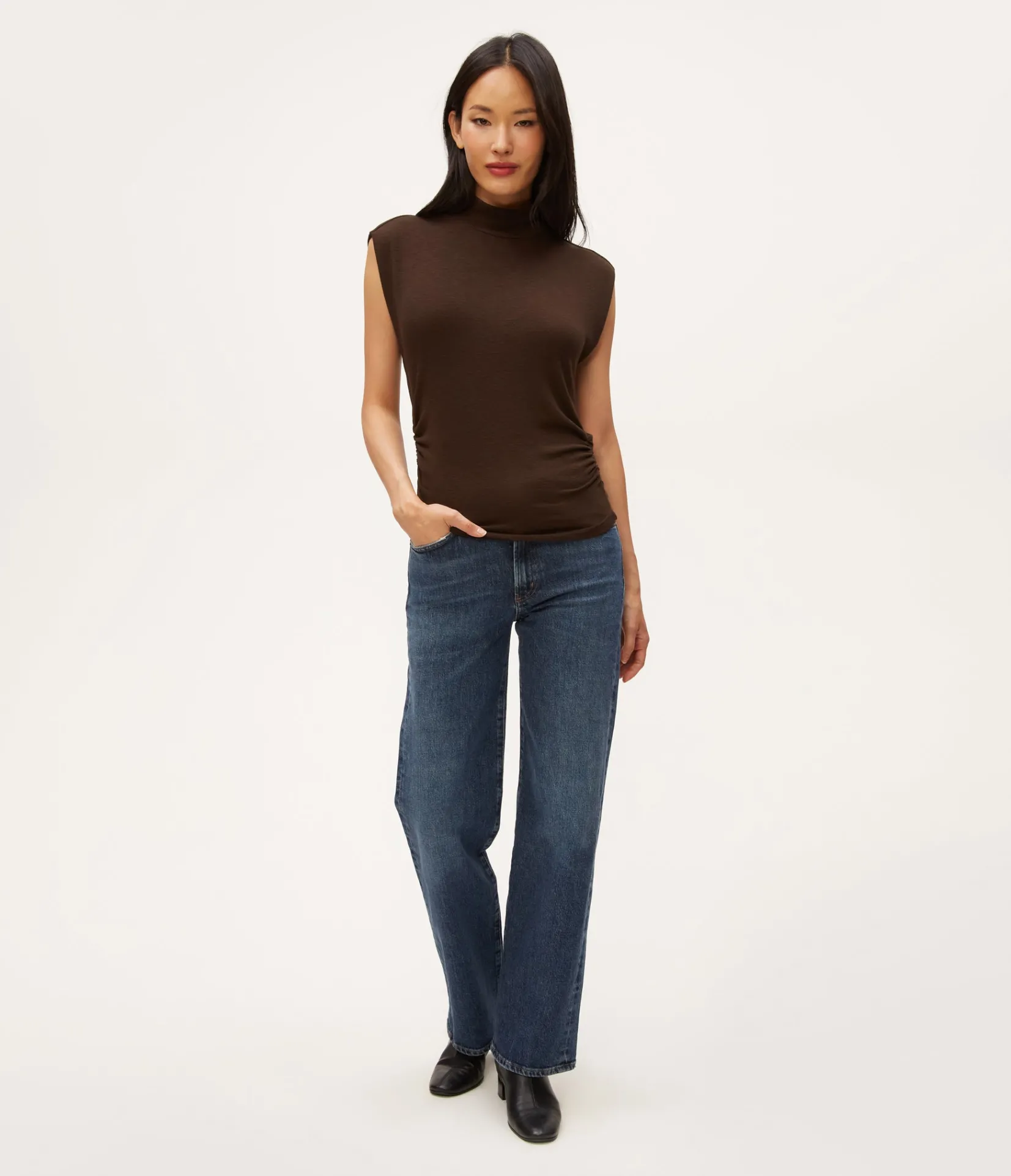 tina_mock_neck_top_1.webp Michael Stars Tina Mock Neck Top- Tops, Blouses & Shirts | T-Shirts