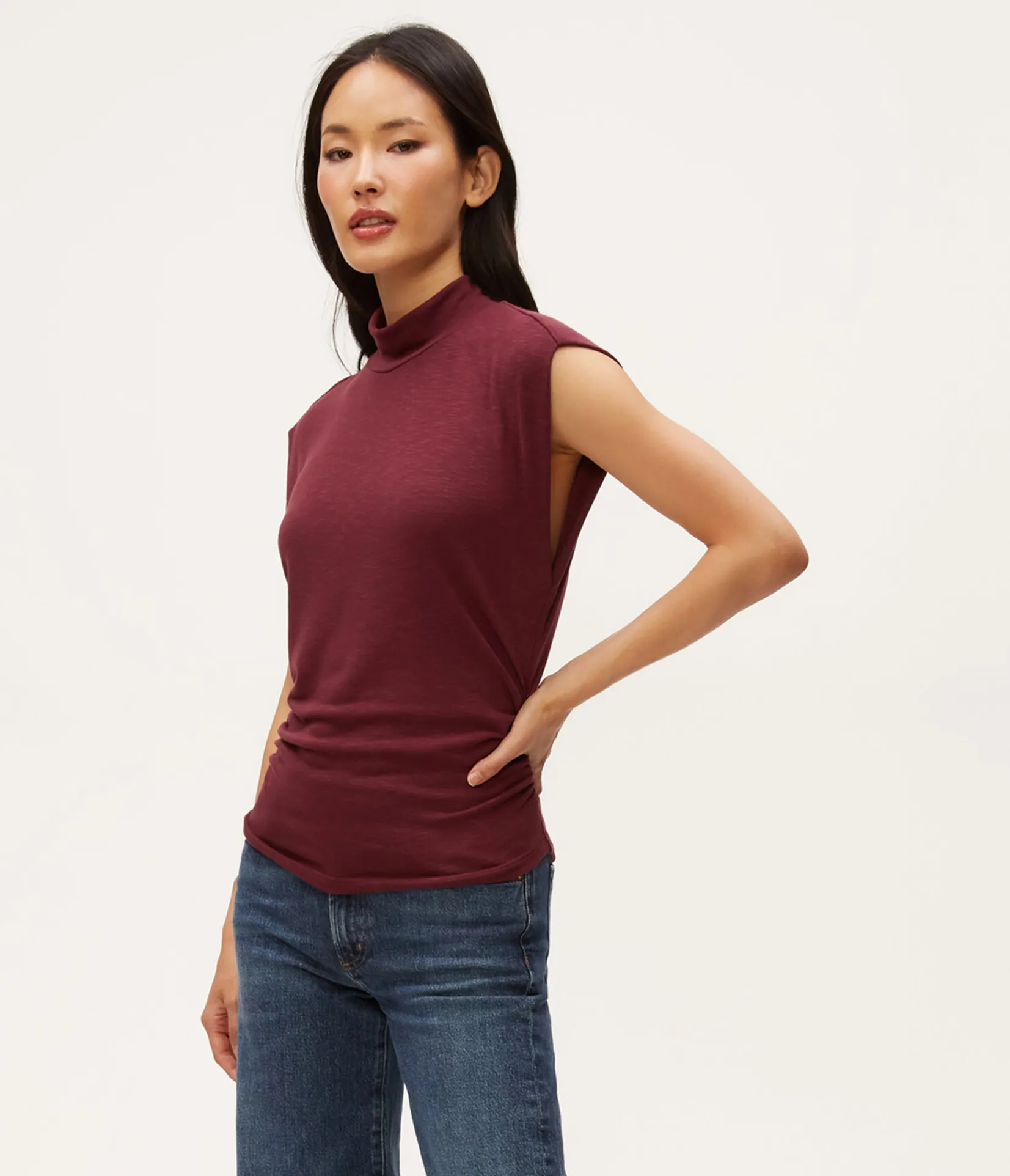 tina_mock_neck_top_10.webp Michael Stars Tina Mock Neck Top- Tops, Blouses & Shirts | T-Shirts