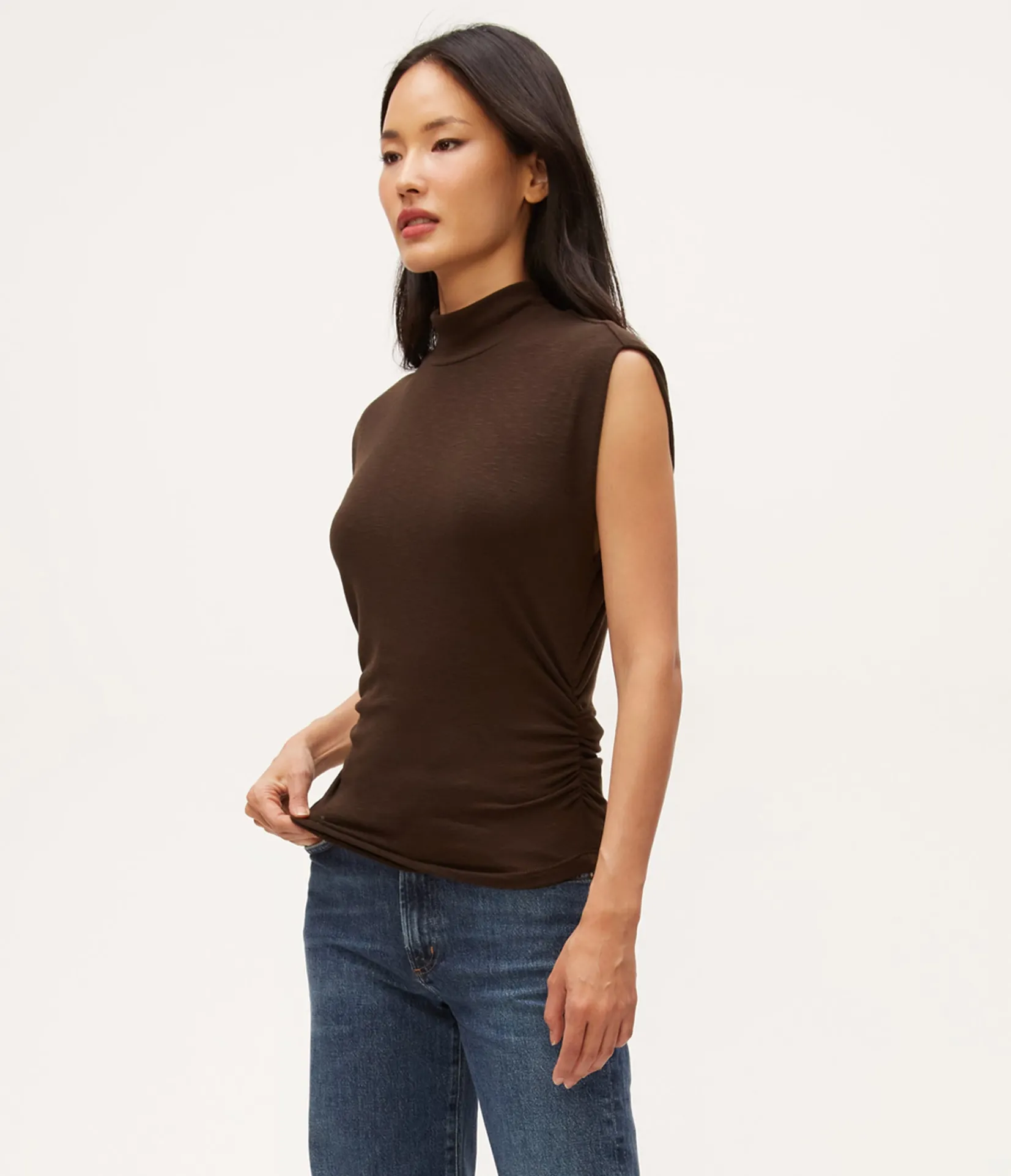 tina_mock_neck_top_2.webp Michael Stars Tina Mock Neck Top- Tops, Blouses & Shirts | T-Shirts