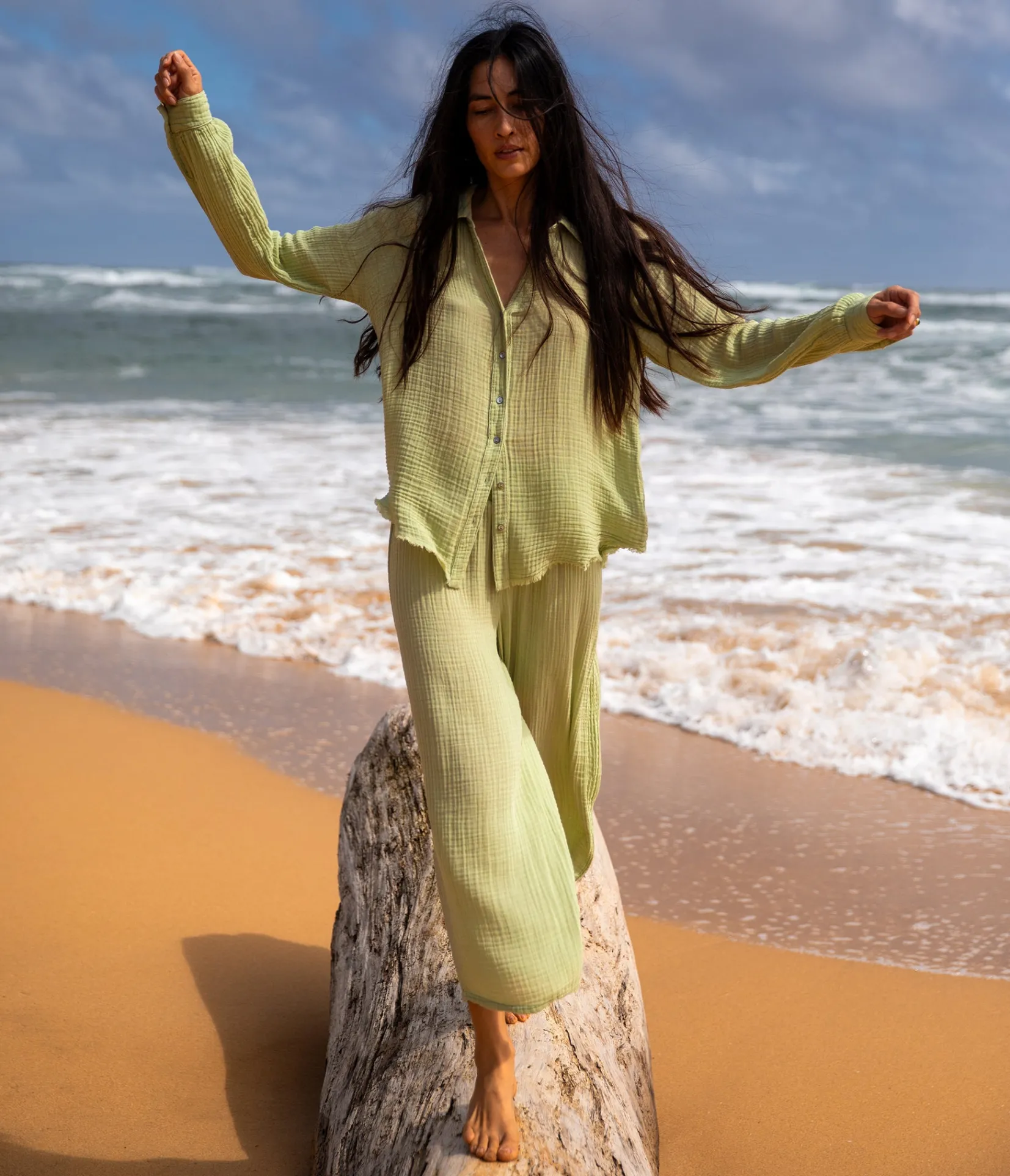 toni_gauze_button_down_shirt_0.webp Michael Stars Toni Gauze Button Down Shirt- Tops, Blouses & Shirts