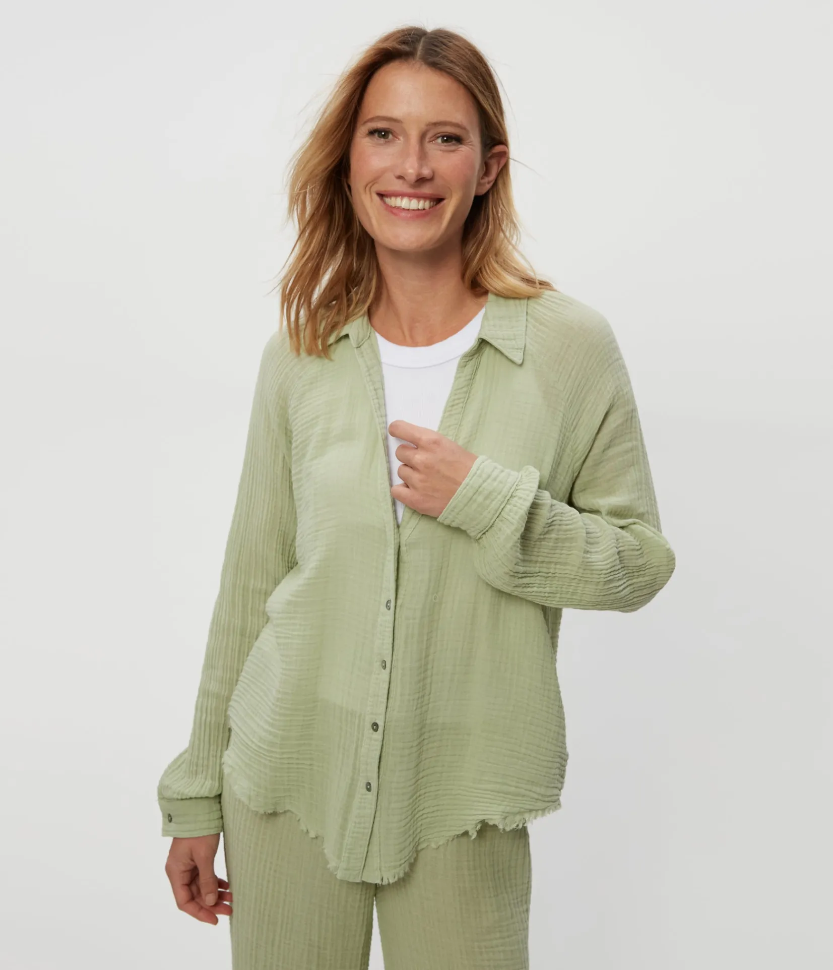 toni_gauze_button_down_shirt_1.webp Michael Stars Toni Gauze Button Down Shirt- Tops, Blouses & Shirts