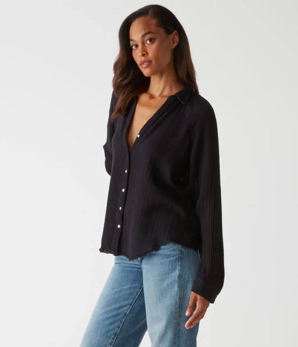 Michael Stars Toni Gauze Button Down Shirt- Tops, Blouses & Shirts