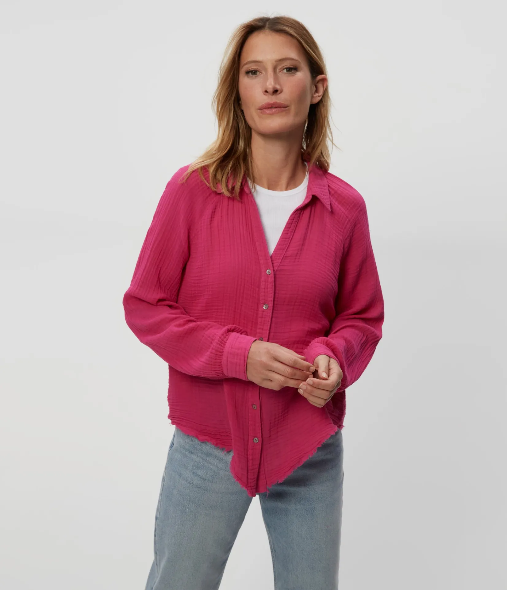 toni_gauze_button_down_shirt_13.webp Michael Stars Toni Gauze Button Down Shirt- Tops, Blouses & Shirts