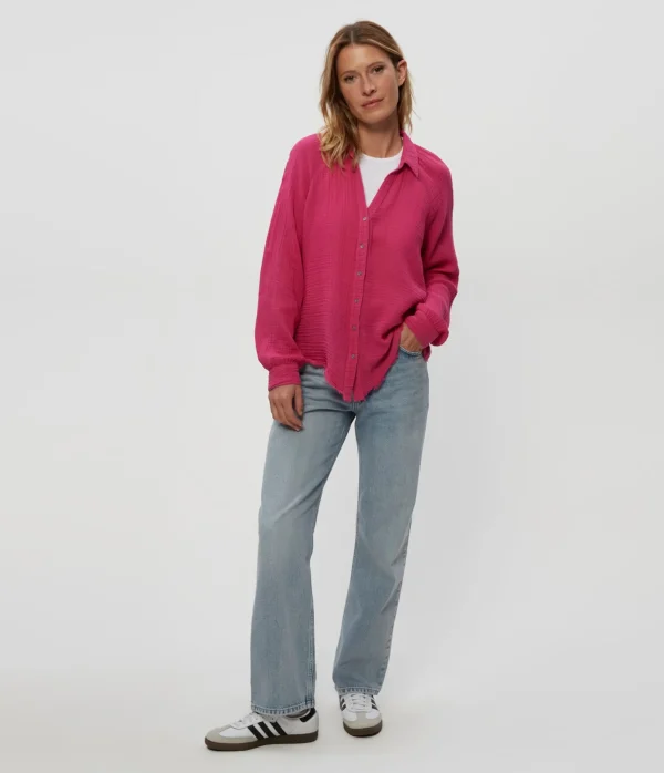 Michael Stars Toni Gauze Button Down Shirt- Tops, Blouses & Shirts