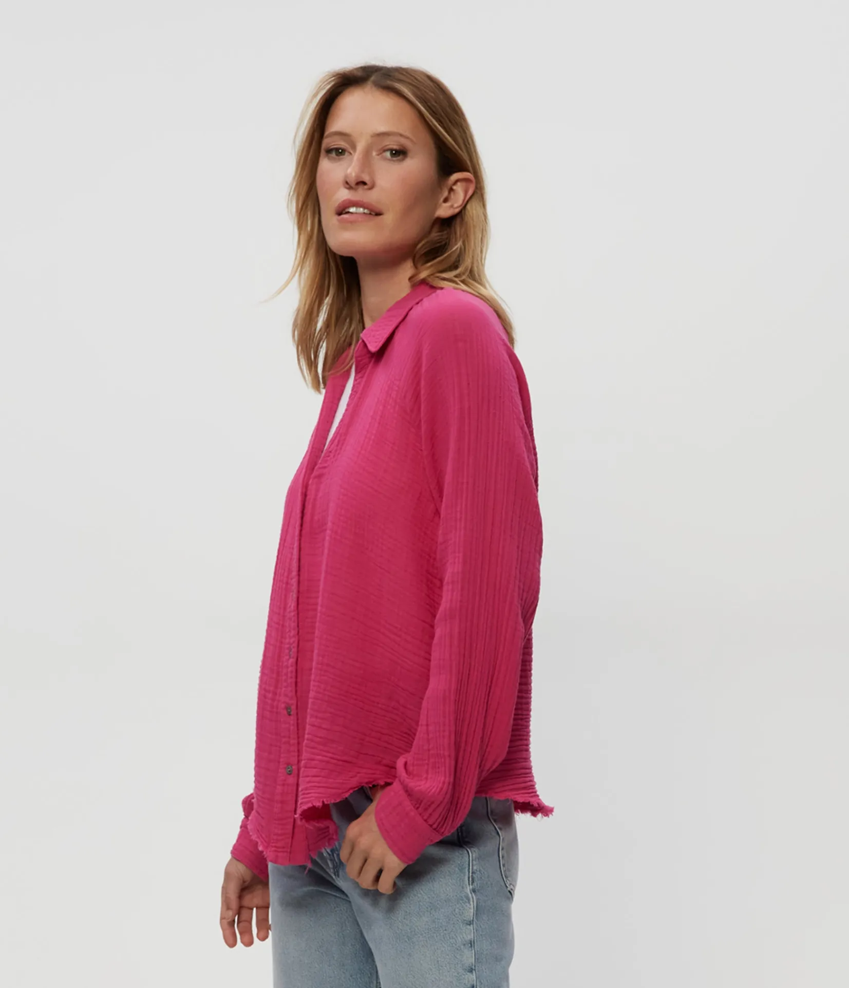 toni_gauze_button_down_shirt_15.webp Michael Stars Toni Gauze Button Down Shirt- Tops, Blouses & Shirts