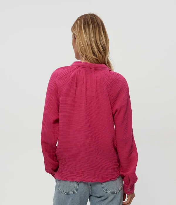 Michael Stars Toni Gauze Button Down Shirt- Tops, Blouses & Shirts