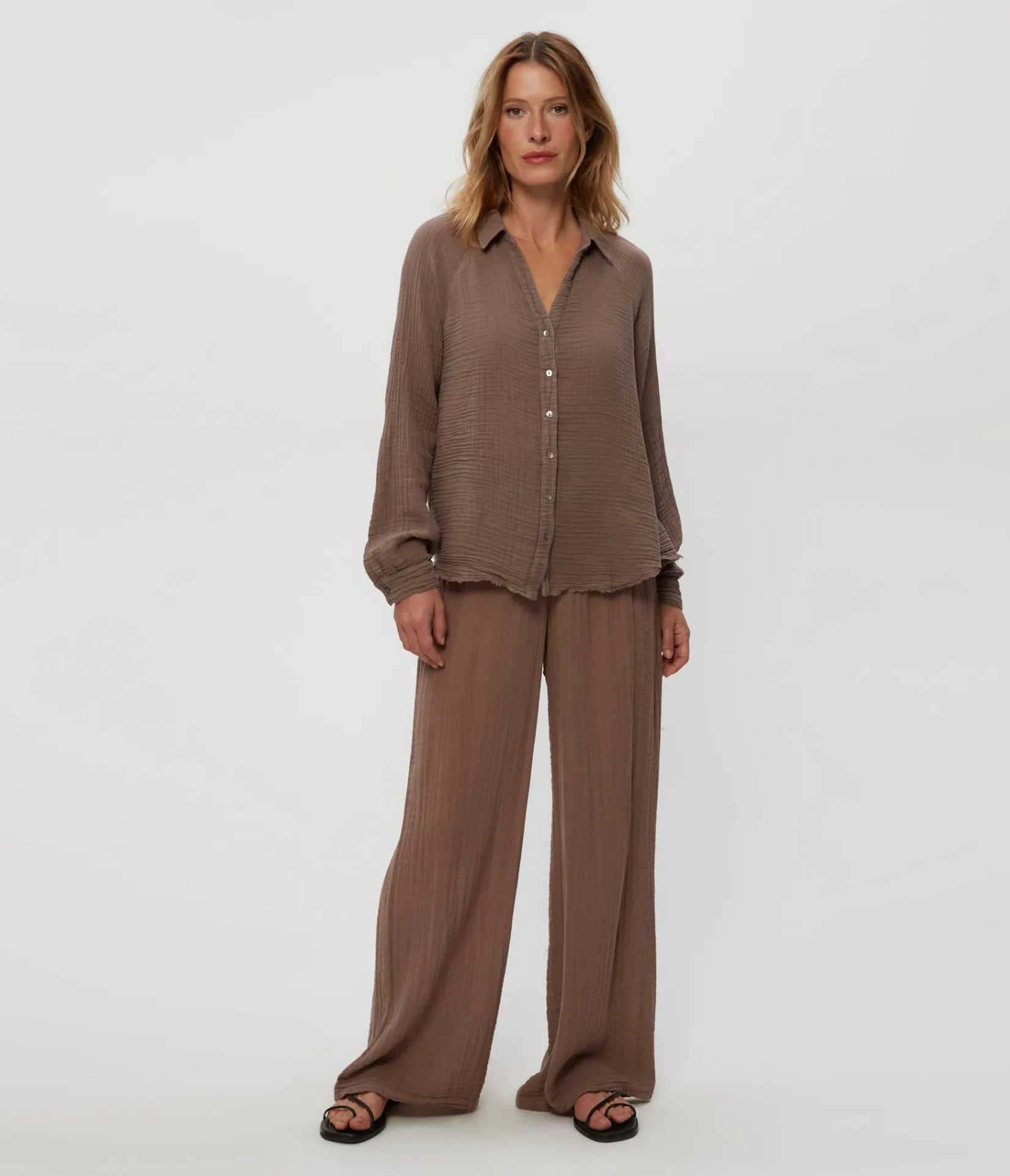 toni_gauze_button_down_shirt_18.webp Michael Stars Toni Gauze Button Down Shirt- Tops, Blouses & Shirts