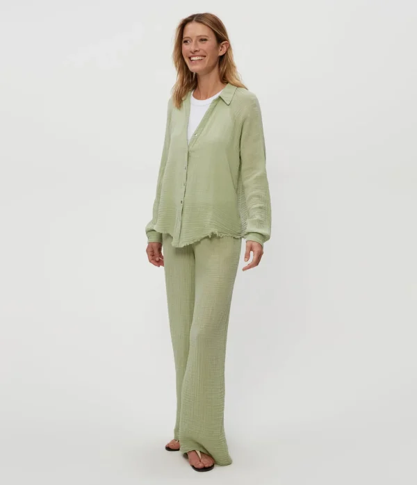 Michael Stars Toni Gauze Button Down Shirt- Tops, Blouses & Shirts