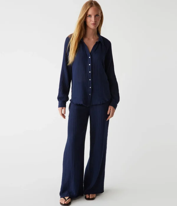Michael Stars Toni Gauze Button Down Shirt- Tops, Blouses & Shirts