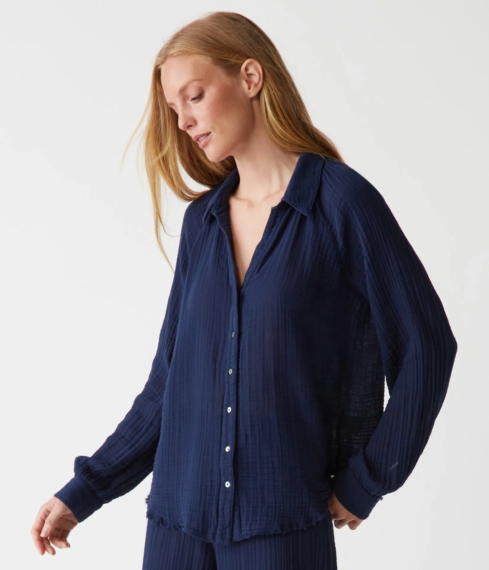 toni_gauze_button_down_shirt_23.webp Michael Stars Toni Gauze Button Down Shirt- Tops, Blouses & Shirts