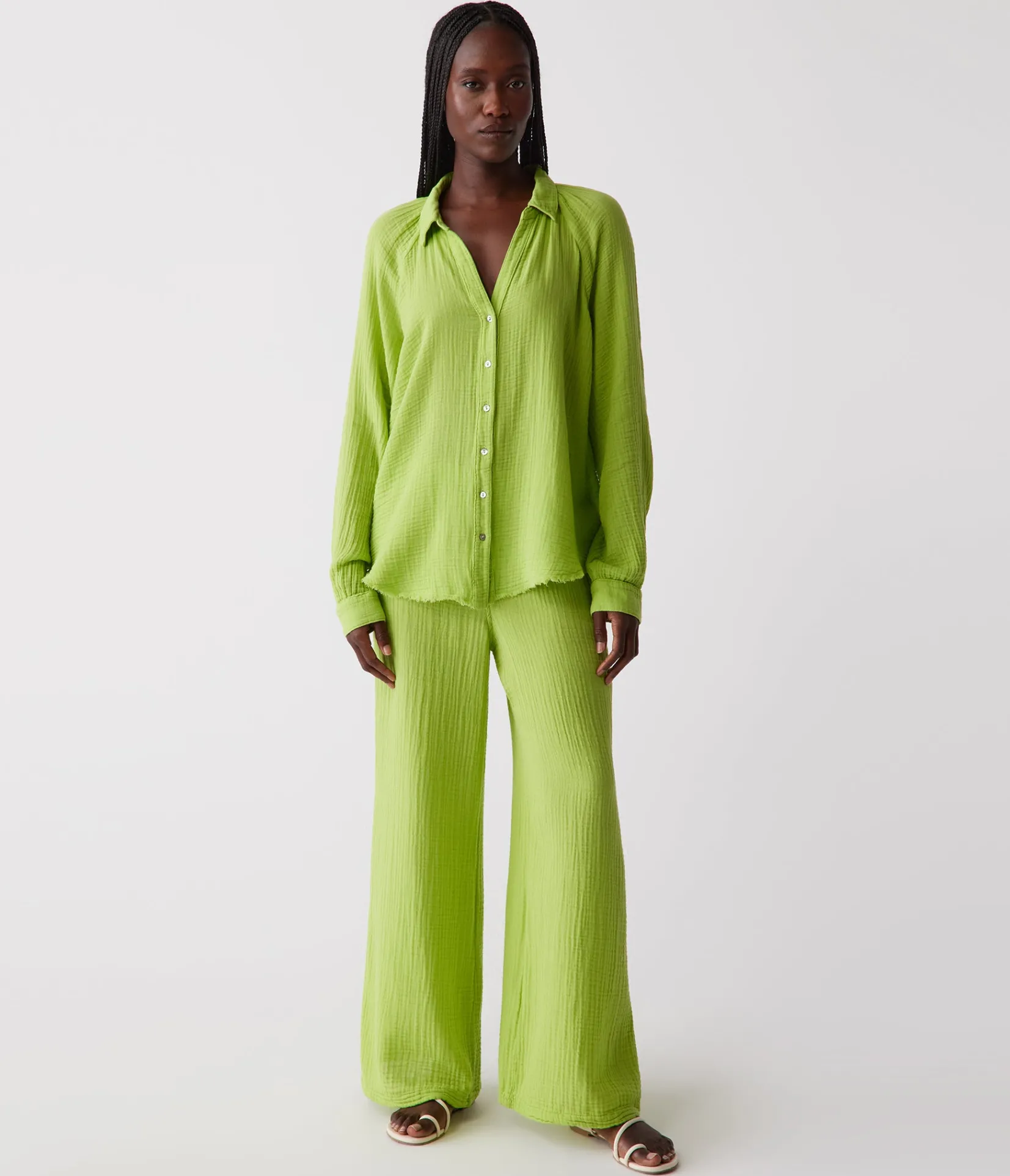 toni_gauze_button_down_shirt_26.webp Michael Stars Toni Gauze Button Down Shirt- Tops, Blouses & Shirts