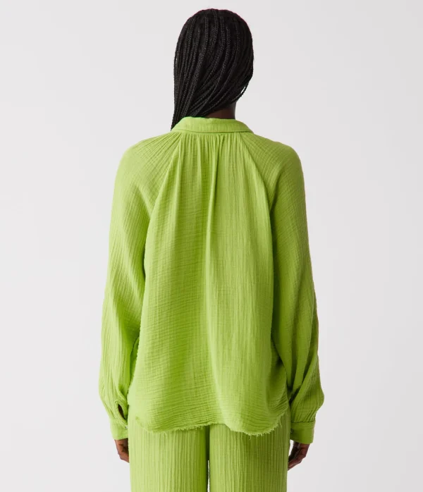 Michael Stars Toni Gauze Button Down Shirt- Tops, Blouses & Shirts