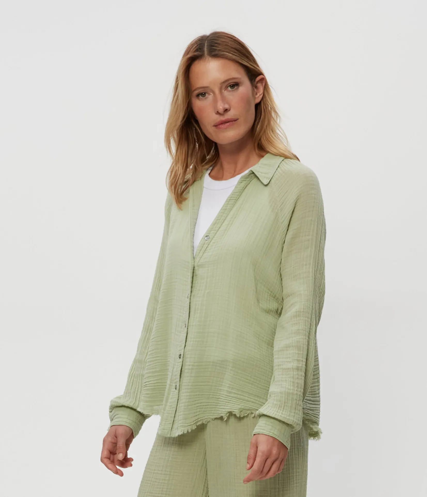 toni_gauze_button_down_shirt_3.webp Michael Stars Toni Gauze Button Down Shirt- Tops, Blouses & Shirts