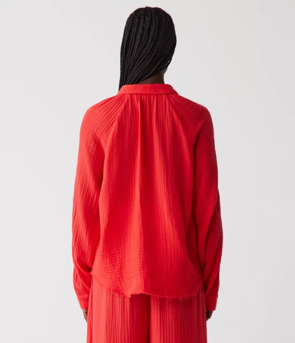 Michael Stars Toni Gauze Button Down Shirt- Tops, Blouses & Shirts