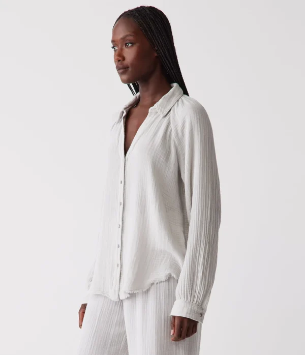 Michael Stars Toni Gauze Button Down Shirt- Tops, Blouses & Shirts