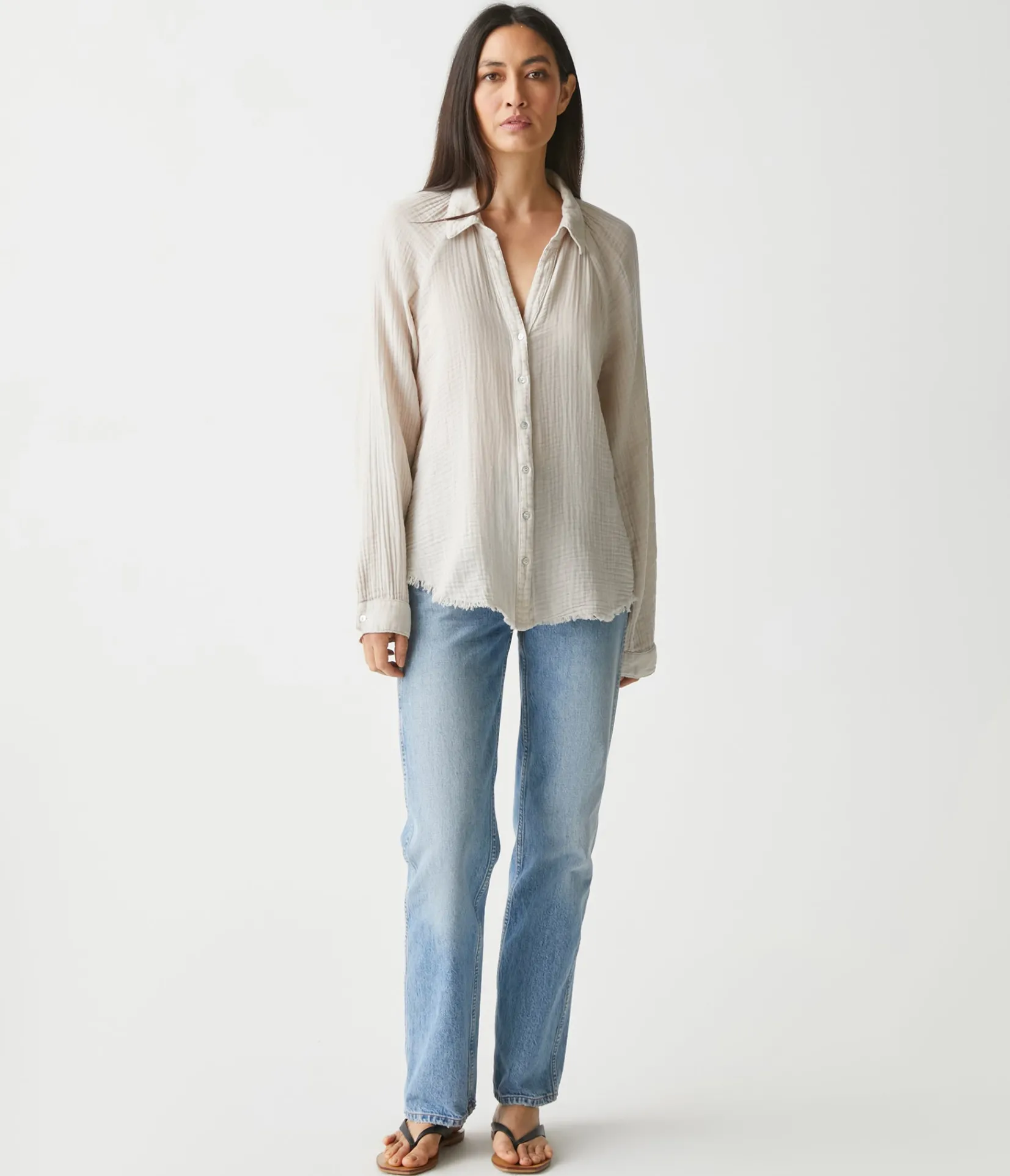toni_gauze_button_down_shirt_46.webp Michael Stars Toni Gauze Button Down Shirt- Tops, Blouses & Shirts