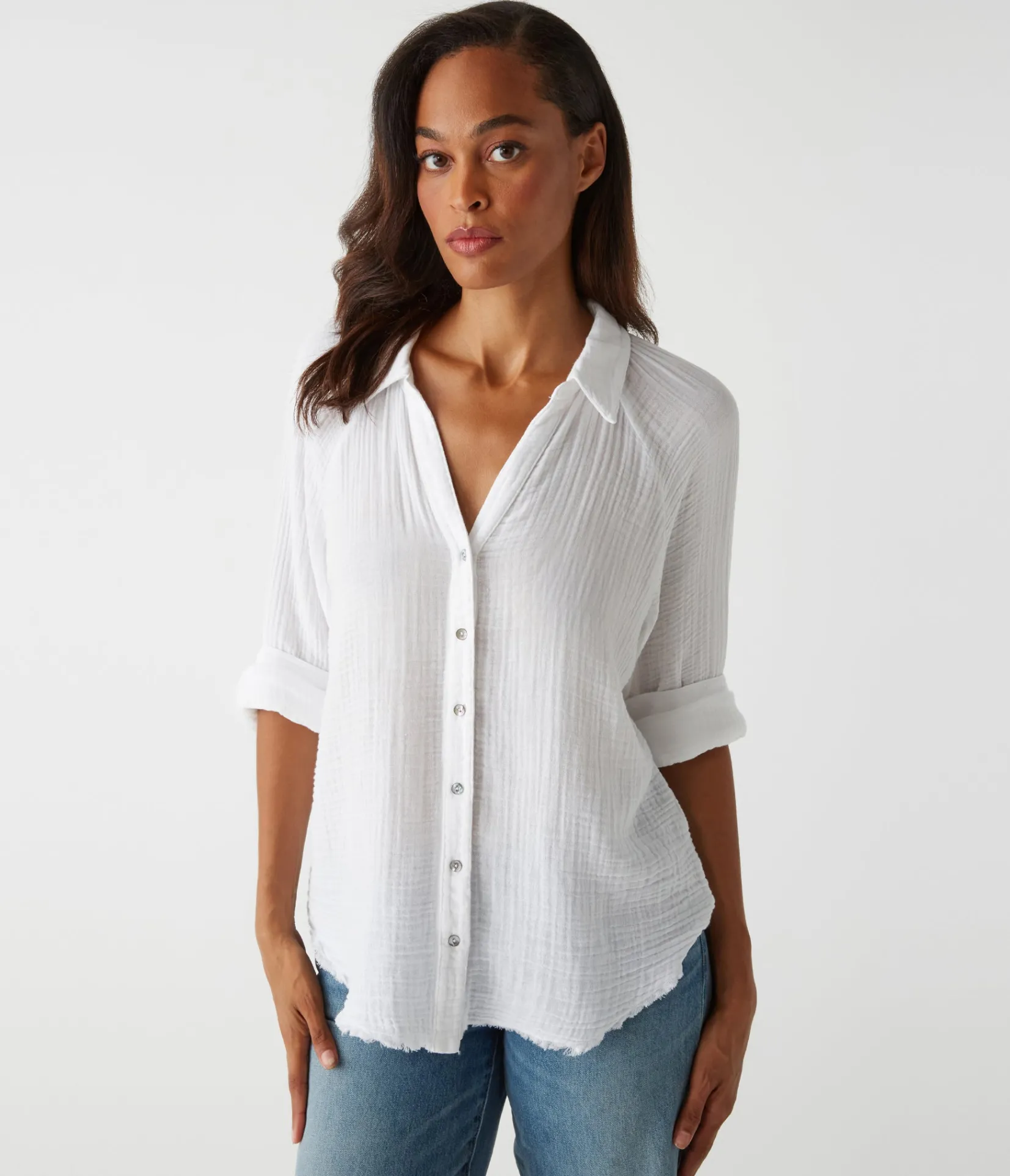 toni_gauze_button_down_shirt_5.webp Michael Stars Toni Gauze Button Down Shirt- Tops, Blouses & Shirts