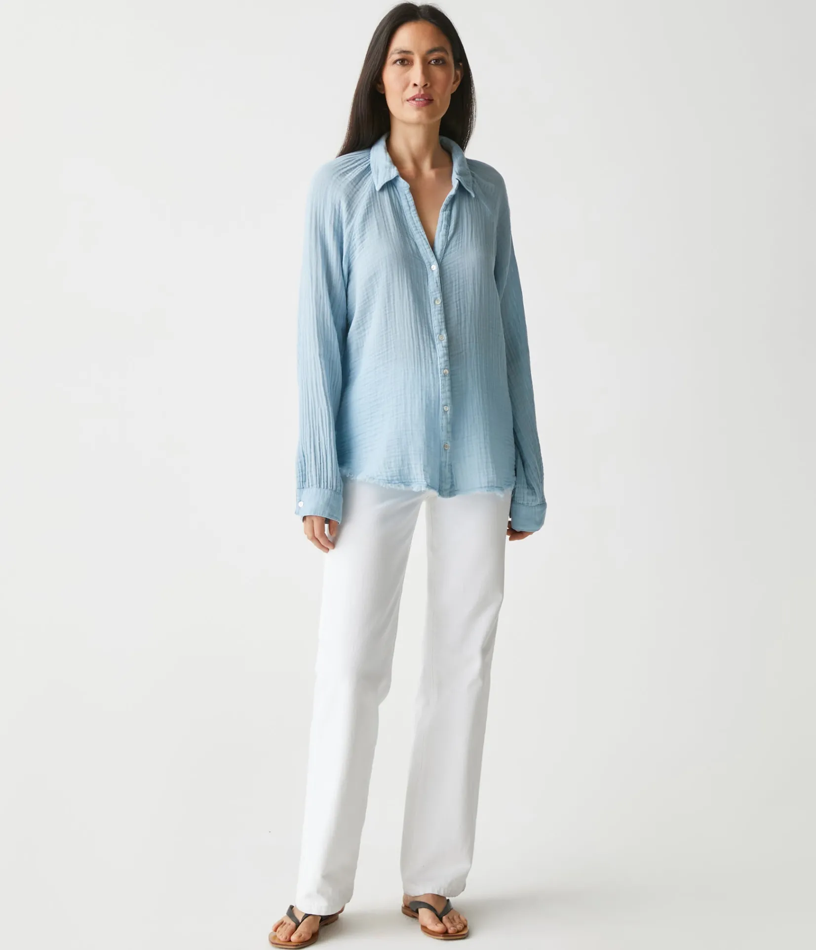 toni_gauze_button_down_shirt_50.webp Michael Stars Toni Gauze Button Down Shirt- Tops, Blouses & Shirts