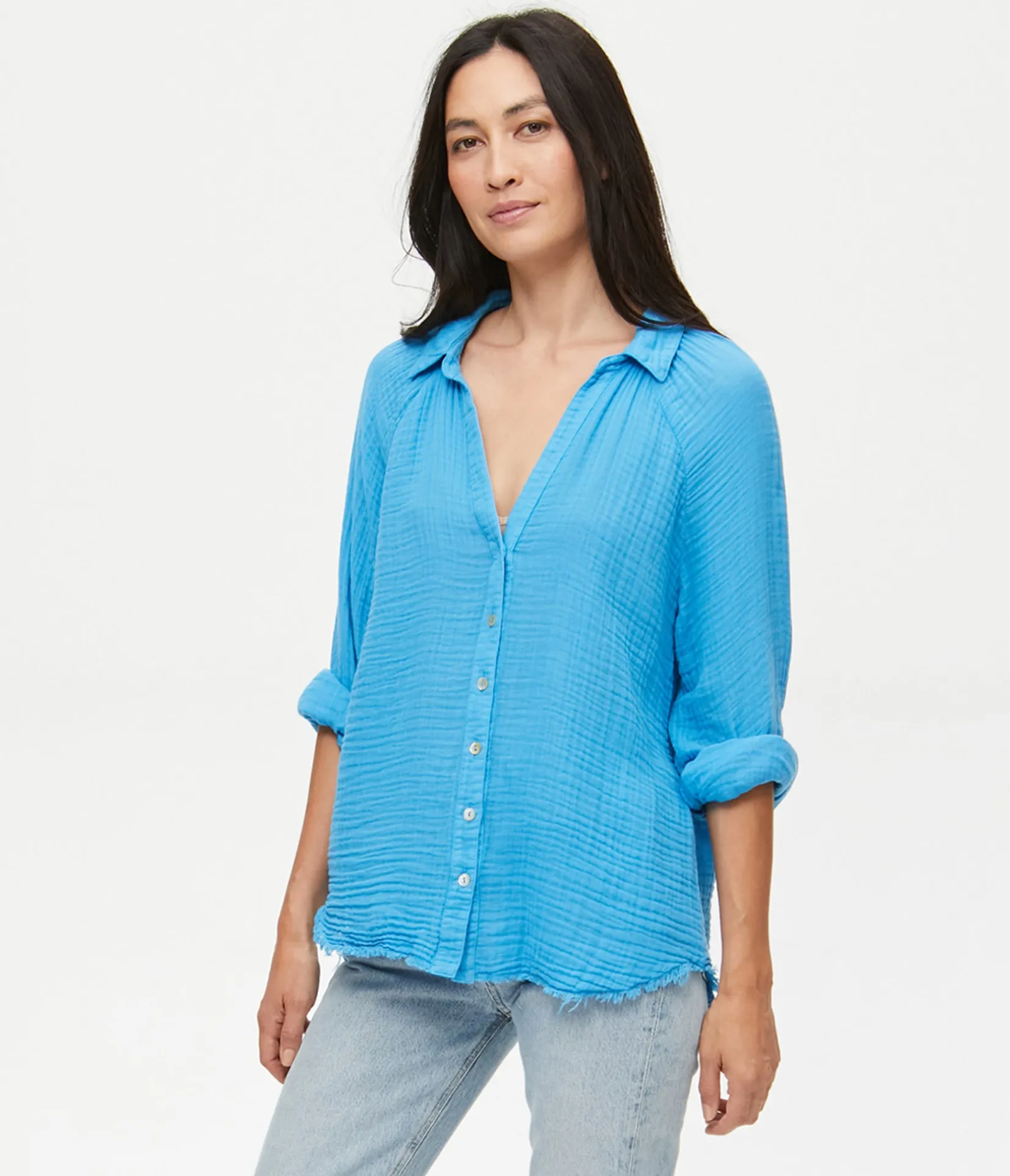 toni_gauze_button_down_shirt_55.webp Michael Stars Toni Gauze Button Down Shirt- Tops, Blouses & Shirts