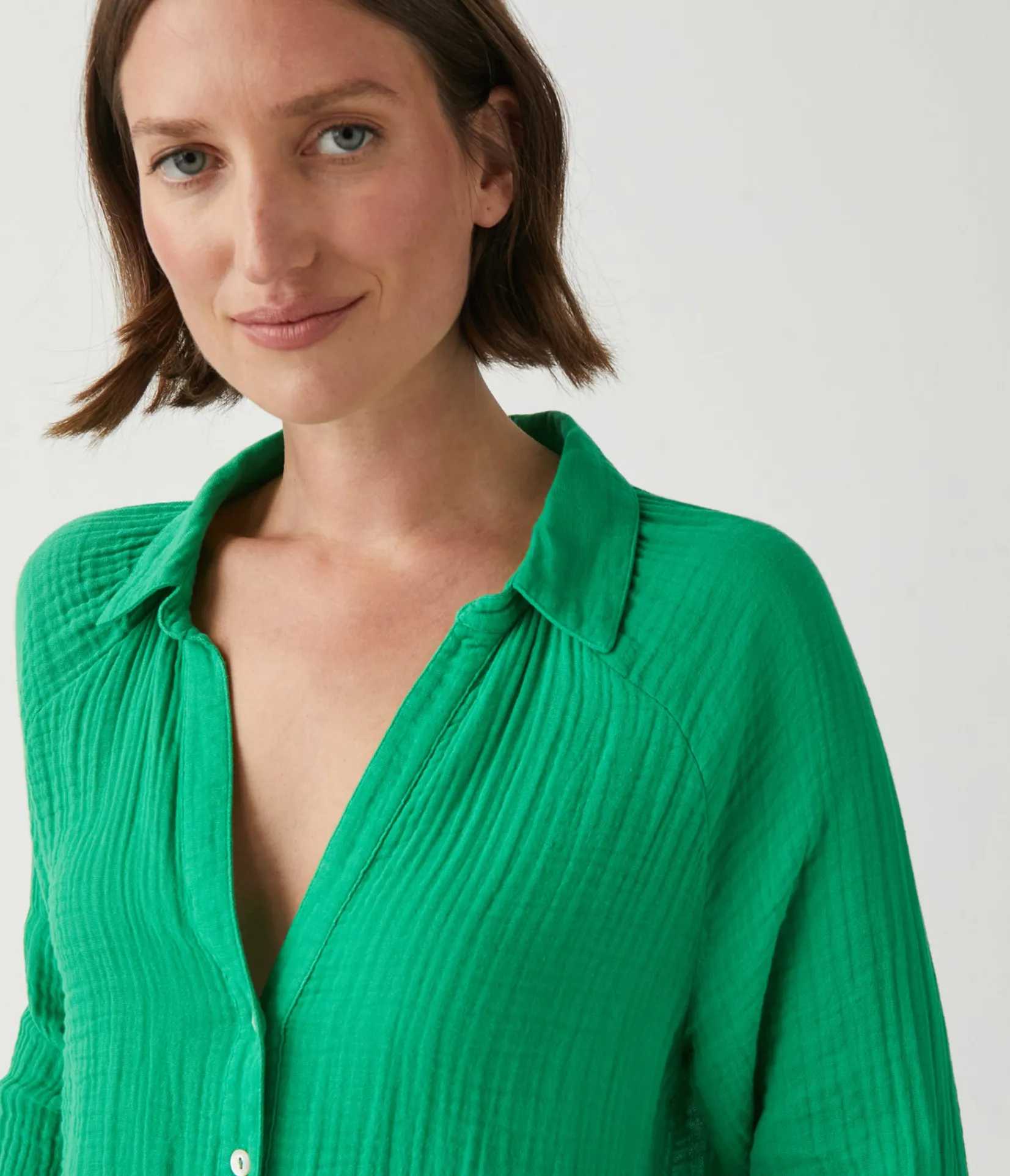 toni_gauze_button_down_shirt_58.webp Michael Stars Toni Gauze Button Down Shirt- Tops, Blouses & Shirts