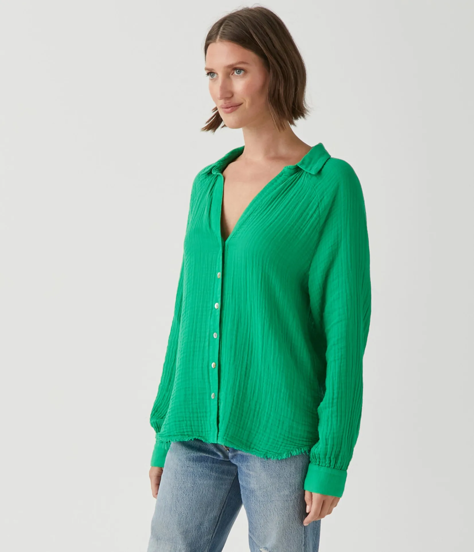 toni_gauze_button_down_shirt_59.webp Michael Stars Toni Gauze Button Down Shirt- Tops, Blouses & Shirts