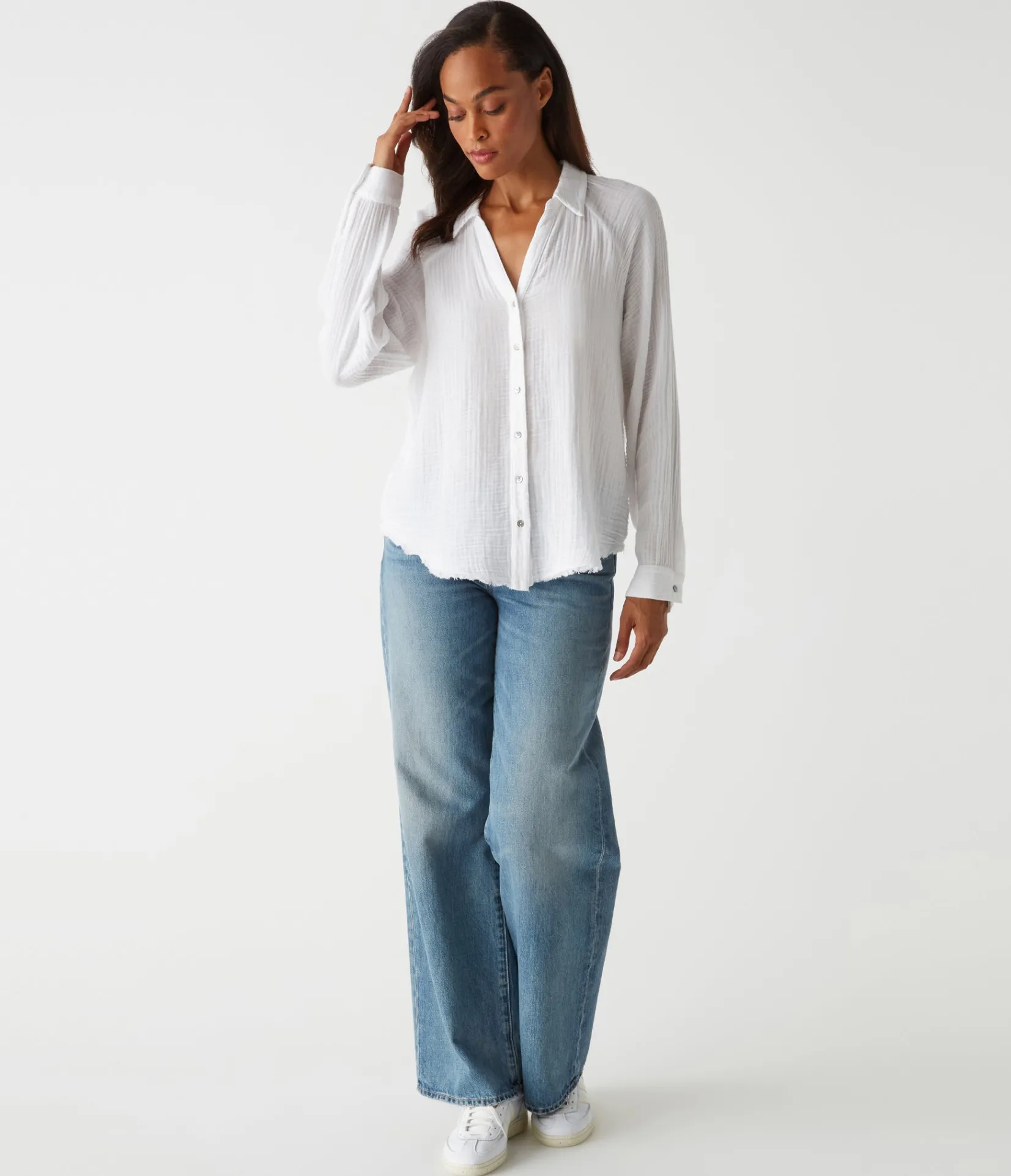 toni_gauze_button_down_shirt_6.webp Michael Stars Toni Gauze Button Down Shirt- Tops, Blouses & Shirts