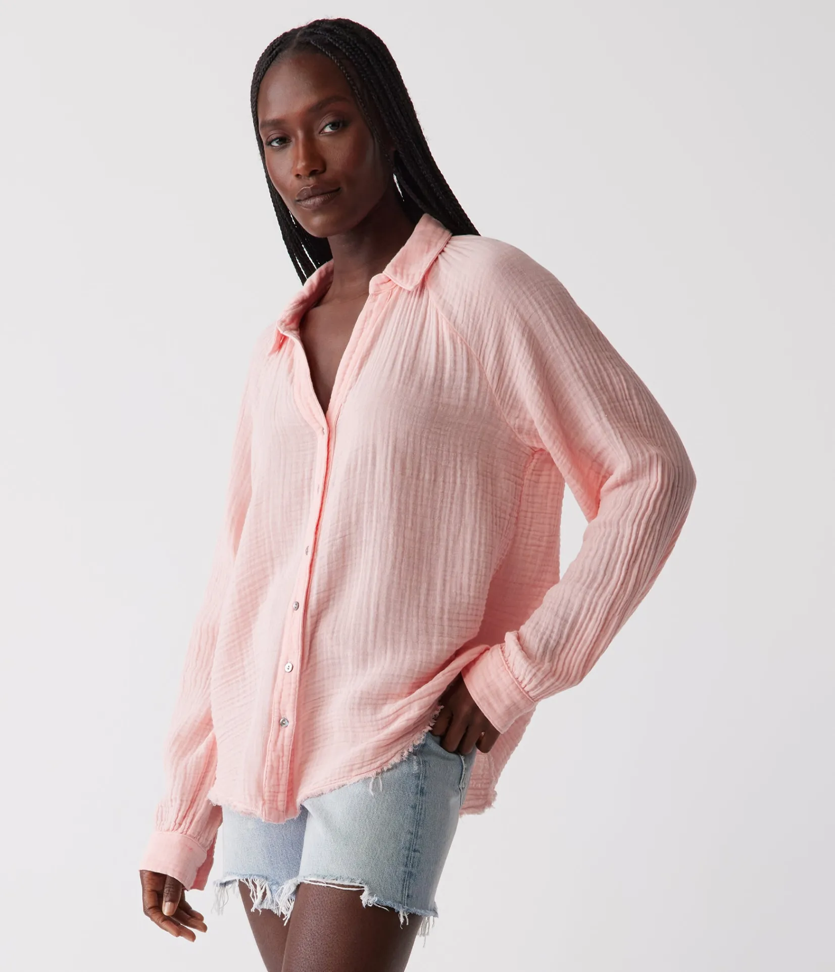 toni_gauze_button_down_shirt_63.webp Michael Stars Toni Gauze Button Down Shirt- Tops, Blouses & Shirts