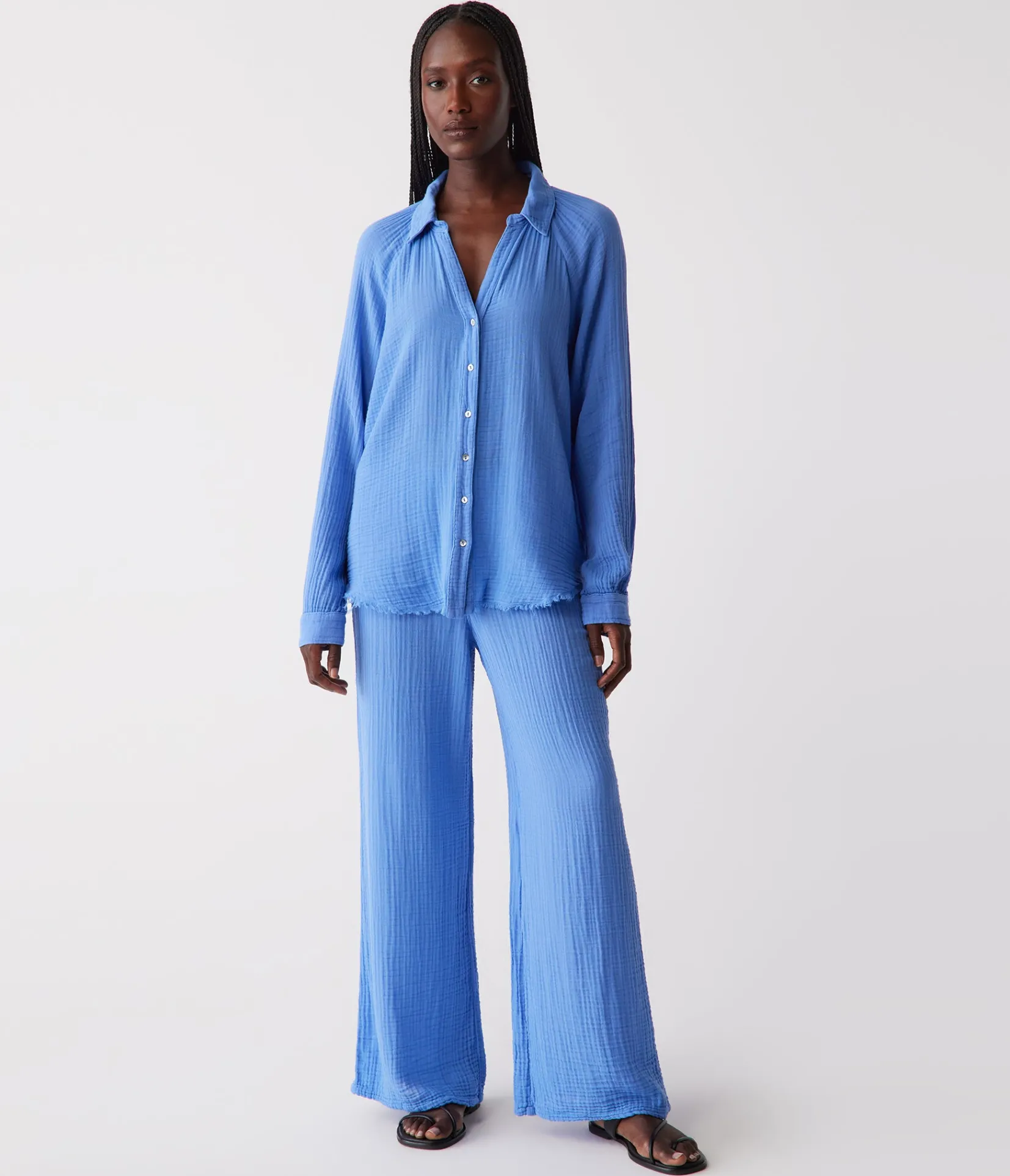 toni_gauze_button_down_shirt_66.webp Michael Stars Toni Gauze Button Down Shirt- Tops, Blouses & Shirts