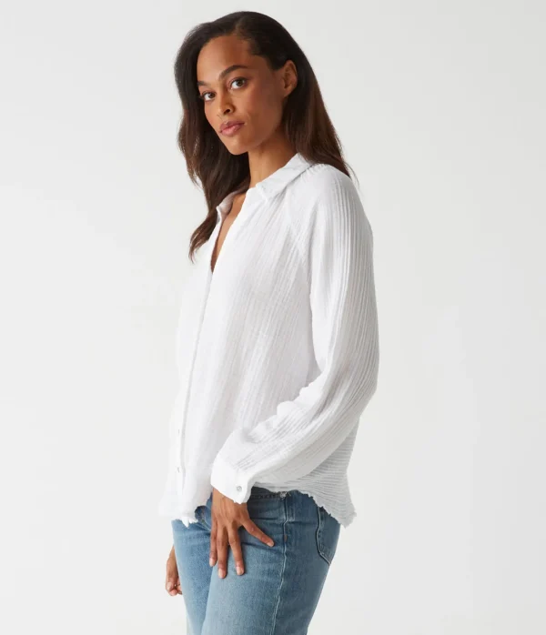 Michael Stars Toni Gauze Button Down Shirt- Tops, Blouses & Shirts