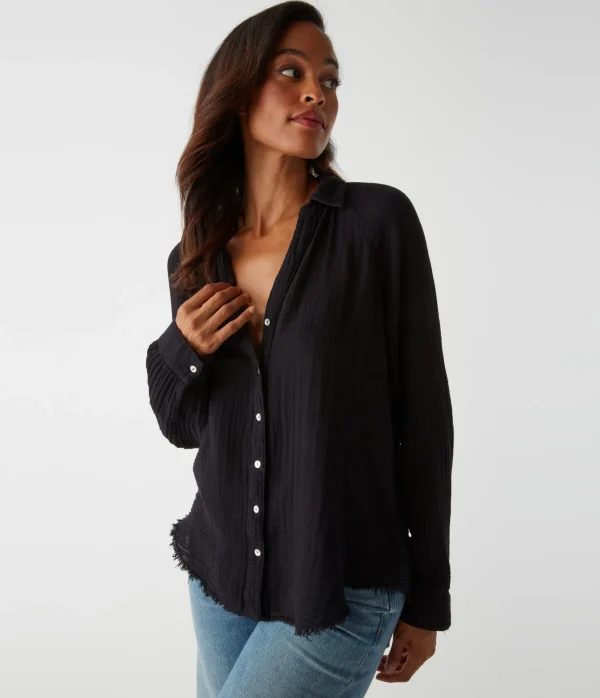 Michael Stars Toni Gauze Button Down Shirt- Tops, Blouses & Shirts