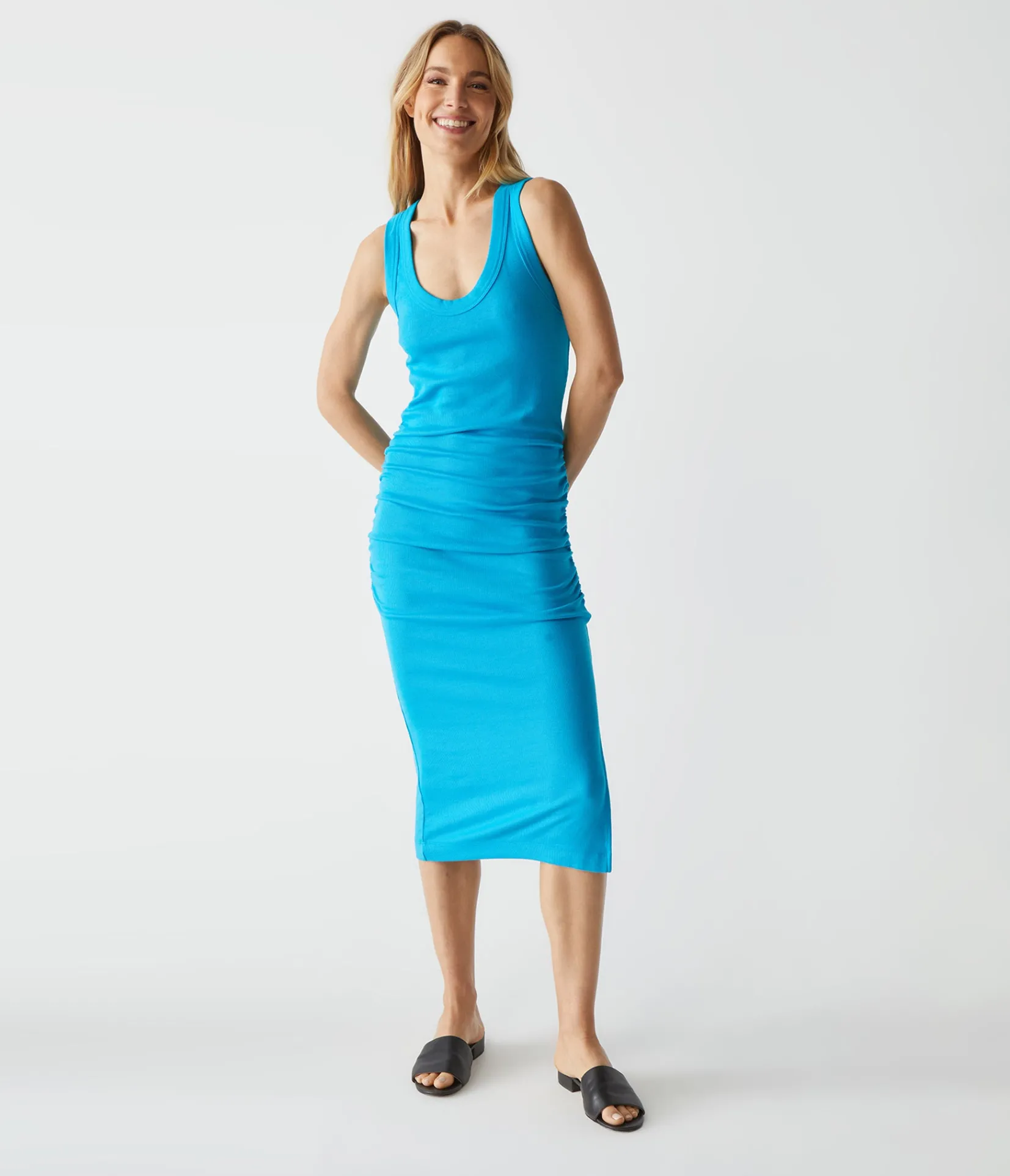 ulla_ribbed_dress_29.webp Michael Stars Ulla Ribbed Dress- Dresses | Midi Dresses