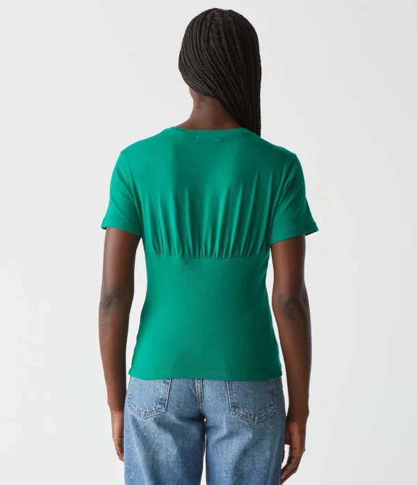 Michael Stars Victoria Mixed Fabric Tee- T-Shirts | 1x1 Cotton T-Shirts