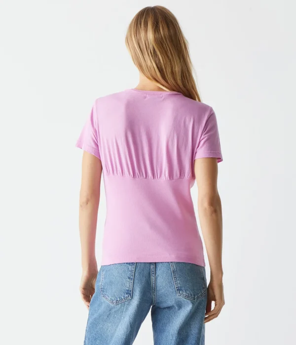 Michael Stars Victoria Mixed Fabric Tee- T-Shirts | 1x1 Cotton T-Shirts