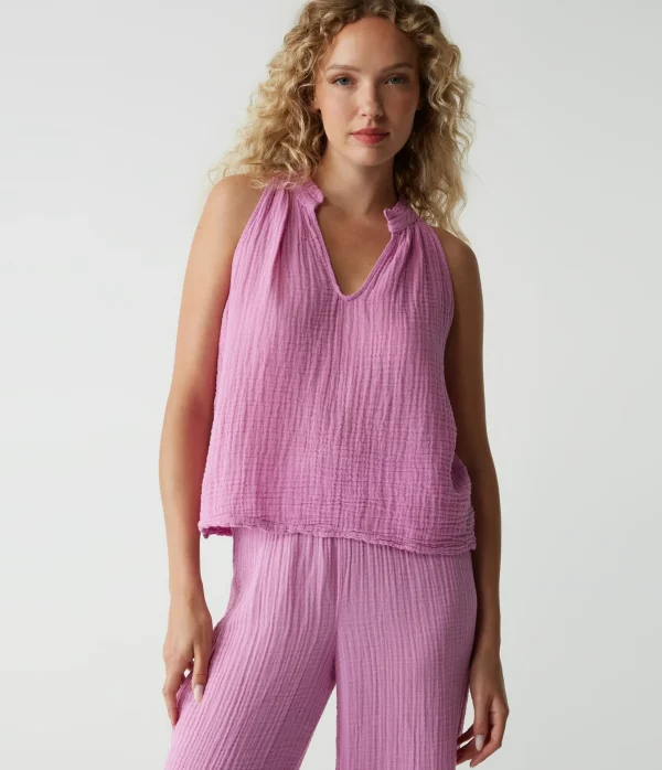 Michael Stars Viola Gauze Tank- Tops, Blouses & Shirts