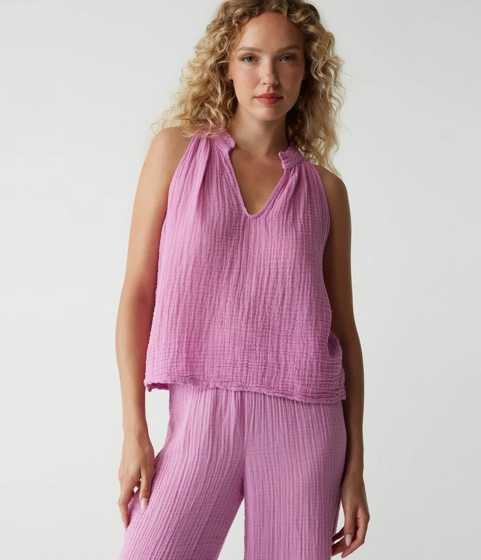 viola_gauze_tank_12.webp Michael Stars Viola Gauze Tank- Tops, Blouses & Shirts