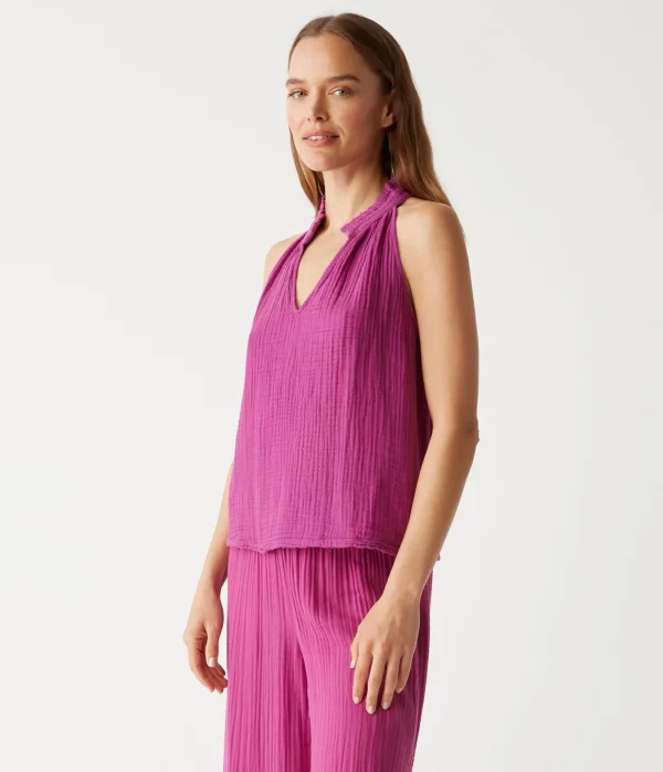 Michael Stars Viola Gauze Tank- Tops, Blouses & Shirts