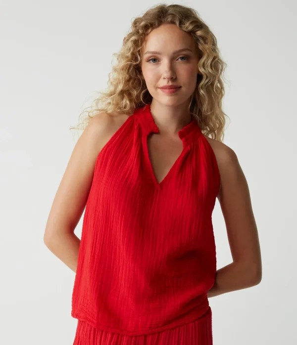 Michael Stars Viola Gauze Tank- Tops, Blouses & Shirts